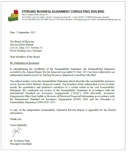 Statement of Assurance - Sterling Business Alignment Consulting Sdn Bhd